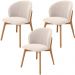 Kit 03 Cadeiras de Jantar e Estar Living Estofada Mia L02 Suede Bege - Lyam Decor