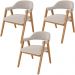 Kit 03 Cadeiras de Jantar e Estar Living Estofada Nadja L02 Bouclê Bege - Lyam Decor