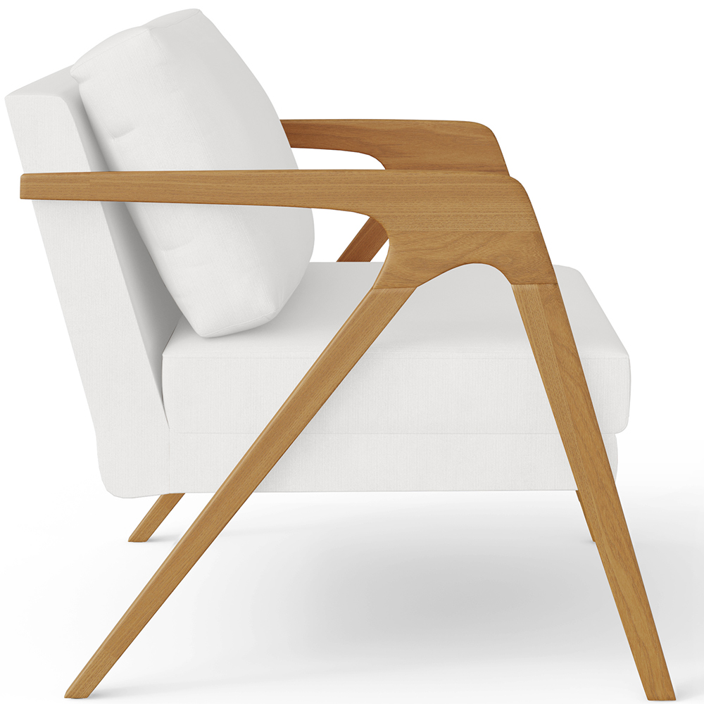 Kit 03 Poltrona Decorativa Para Sala Pietra Estrutura De Madeira L02 Corano Branco - Lyam Decor