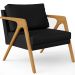 Kit 03 Poltrona Decorativa Para Sala Pietra Estrutura De Madeira L02 Corano Preto - Lyam Decor