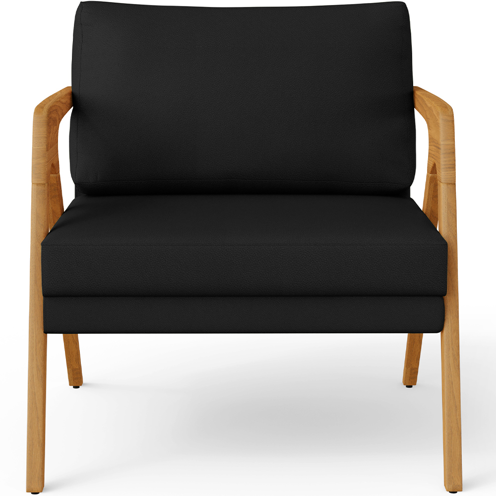 Kit 03 Poltrona Decorativa Para Sala Pietra Estrutura De Madeira L02 Corano Preto - Lyam Decor