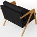 Kit 03 Poltrona Decorativa Para Sala Pietra Estrutura De Madeira L02 Corano Preto - Lyam Decor
