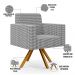 Kit 03 Poltronas Decorativa Base Giratória de Madeira Helô L02 Pied Poule - Lyam Decor