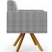 Kit 03 Poltronas Decorativa Base Giratória de Madeira Helô L02 Pied Poule - Lyam Decor