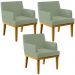 Kit 03 Poltronas Decorativa Para Sala De Estar E Recepção Beatriz W01 Bouclê Oliva - Lyam Decor