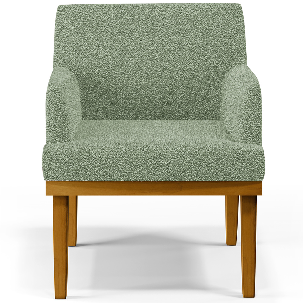 Kit 03 Poltronas Decorativa Para Sala De Estar E Recepção Beatriz W01 Bouclê Oliva - Lyam Decor
