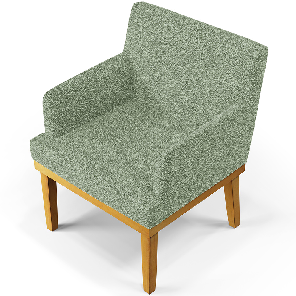 Kit 03 Poltronas Decorativa Para Sala De Estar E Recepção Beatriz W01 Bouclê Oliva - Lyam Decor