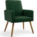 Kit 03 Poltronas Decorativa Para Sala De Estar Maria W01 Pés Palito Facto Verde Musgo - Lyam Decor