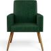 Kit 03 Poltronas Decorativa Para Sala De Estar Maria W01 Pés Palito Facto Verde Musgo - Lyam Decor
