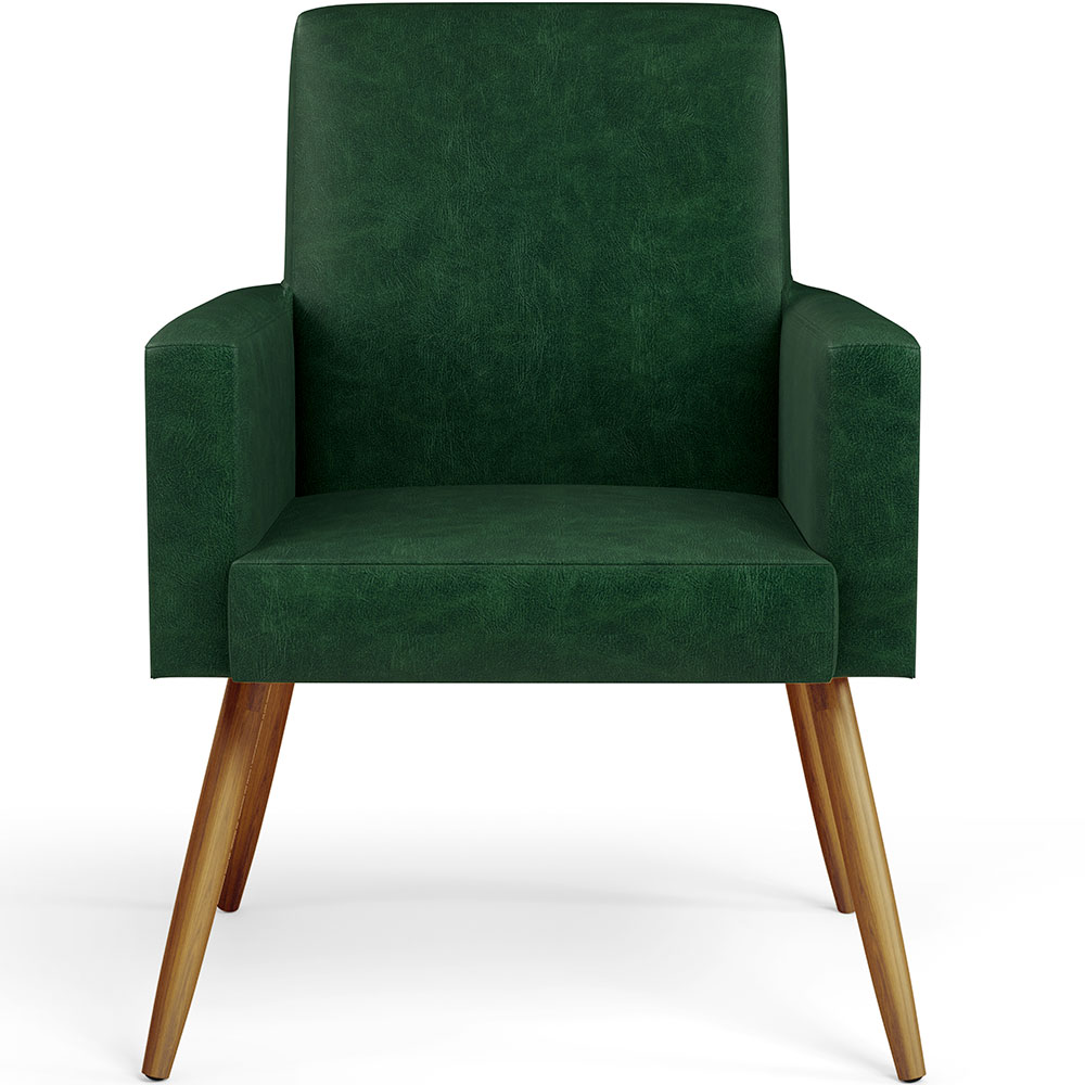 Kit 03 Poltronas Decorativa Para Sala De Estar Maria W01 Pés Palito Facto Verde Musgo - Lyam Decor