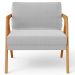Kit 03 Poltronas Decorativa Para Sala Estar Pietra Estrutura De Madeira L02 Linho Cinza - Lyam Decor