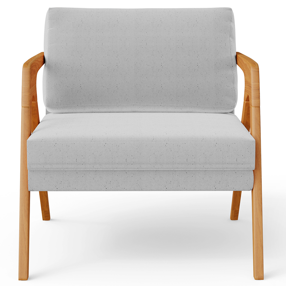 Kit 03 Poltronas Decorativa Para Sala Estar Pietra Estrutura De Madeira L02 Linho Cinza - Lyam Decor