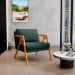 Kit 03 Poltronas Decorativa Para Sala Pietra Estrutura De Madeira L02 Linho Verde Musgo - Lyam Decor