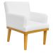 Kit 03 Poltronas Decorativa Para Sala de Estar Base Mel Beatriz W01 Corano Branco - Lyam Decor