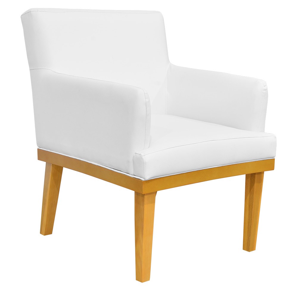 Kit 03 Poltronas Decorativa Para Sala de Estar Base Mel Beatriz W01 Corano Branco - Lyam Decor
