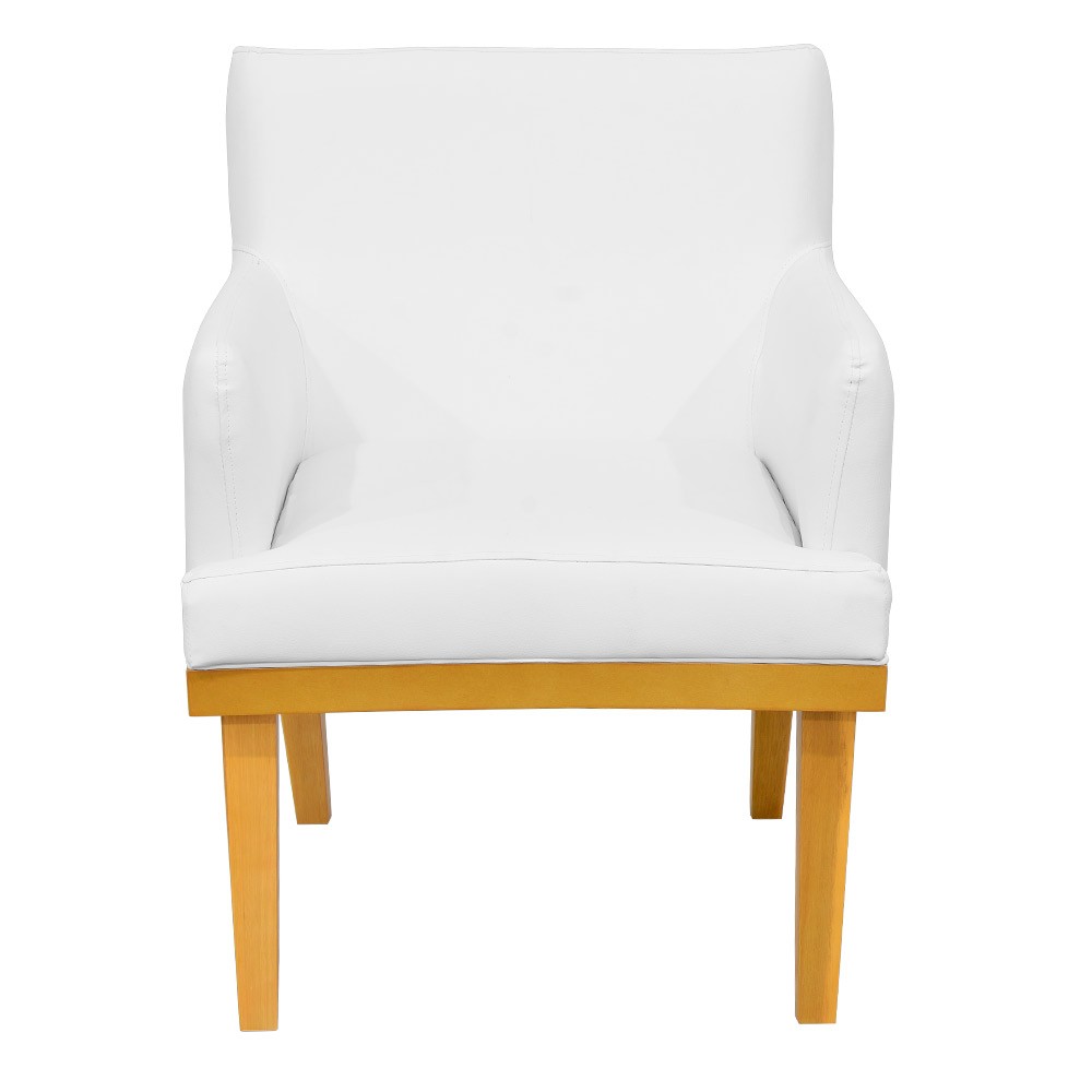 Kit 03 Poltronas Decorativa Para Sala de Estar Base Mel Beatriz W01 Corano Branco - Lyam Decor
