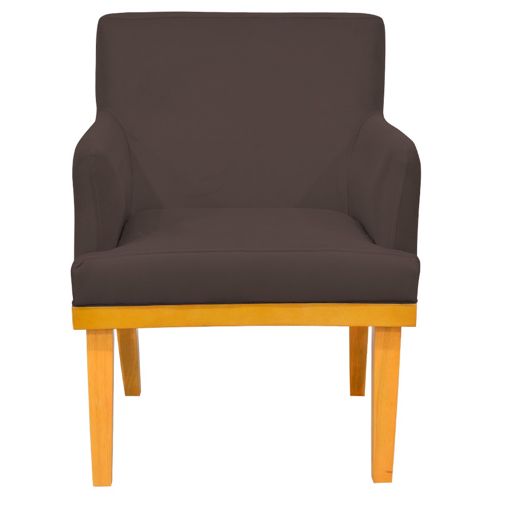 Kit 03 Poltronas Decorativa Para Sala de Estar Base Mel Beatriz W01 Suede Marrom - Lyam Decor