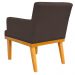 Kit 03 Poltronas Decorativa Para Sala de Estar Base Mel Beatriz W01 Suede Marrom - Lyam Decor