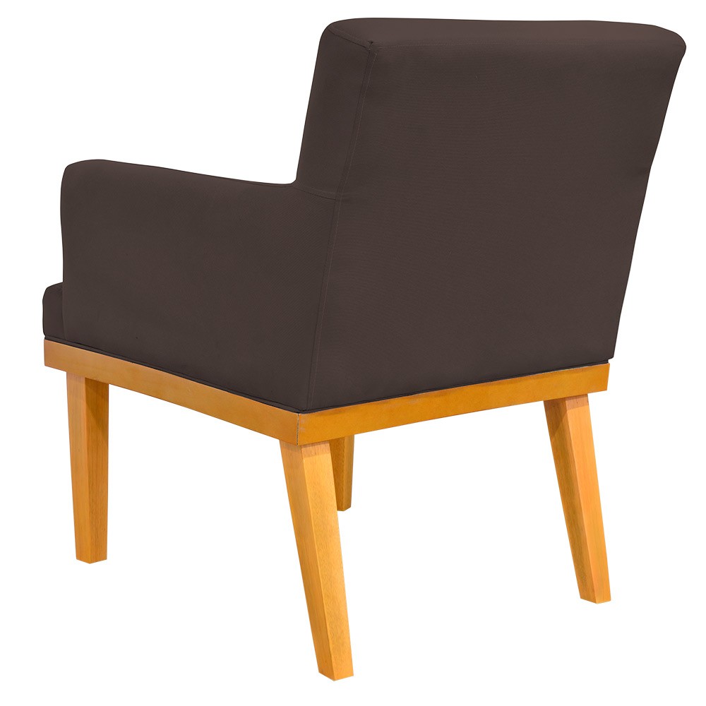 Kit 03 Poltronas Decorativa Para Sala de Estar Base Mel Beatriz W01 Suede Marrom - Lyam Decor