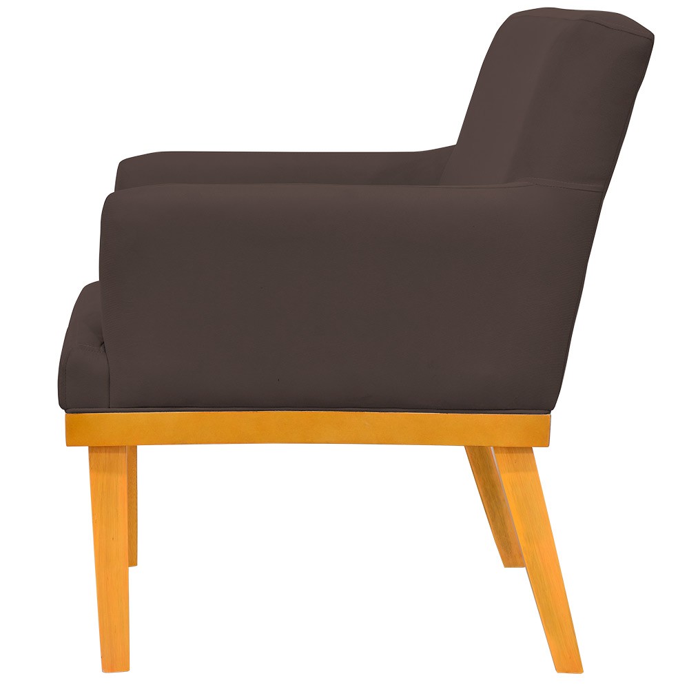 Kit 03 Poltronas Decorativa Para Sala de Estar Base Mel Beatriz W01 Suede Marrom - Lyam Decor