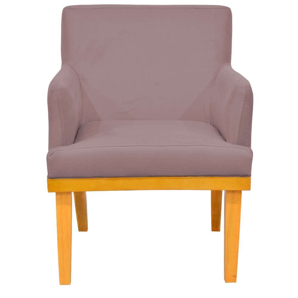 Kit 03 Poltronas Decorativa Para Sala de Estar Base Mel Beatriz W01 Suede Rosê - Lyam Decor