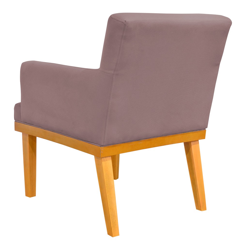 Kit 03 Poltronas Decorativa Para Sala de Estar Base Mel Beatriz W01 Suede Rosê - Lyam Decor