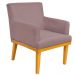 Kit 03 Poltronas Decorativa Para Sala de Estar Base Mel Beatriz W01 Suede Rosê - Lyam Decor