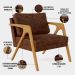 Kit 03 Poltronas Decorativa Sala Estar Pietra Com Estrutura Madeira L02 Couríssimo Marrom-Lyam Decor