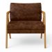 Kit 03 Poltronas Decorativa Sala Estar Pietra Com Estrutura Madeira L02 Couríssimo Marrom-Lyam Decor