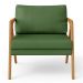 Kit 03 Poltronas Decorativa Sala Pietra Com Estrutura Madeira L02 Facto Verde Musgo - Lyam Decor