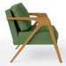 Kit 03 Poltronas Decorativa Sala Pietra Com Estrutura Madeira L02 Facto Verde Musgo - Lyam Decor