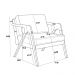 Kit 03 Poltronas Decorativa Sala Pietra Estrutura Madeira L02 Couríssimo Preto Brilho - Lyam Decor