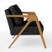 Kit 03 Poltronas Decorativa Sala Pietra Estrutura Madeira L02 Couríssimo Preto Brilho - Lyam Decor