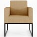 Kit 03 Poltronas Decorativa Sala Recepção Base Fixa De Metal Helô L02 Linho Bege Escuro - Lyam Decor