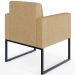 Kit 03 Poltronas Decorativa Sala Recepção Base Fixa De Metal Helô L02 Linho Bege Escuro - Lyam Decor