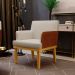 Kit 03 Poltronas Decorativas Base Mel Beatriz W01 Linho Bege Couríssimo Camel - Lyam Decor