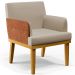 Kit 03 Poltronas Decorativas Base Mel Beatriz W01 Linho Bege Couríssimo Camel - Lyam Decor