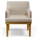 Kit 03 Poltronas Decorativas Base Mel Beatriz W01 Linho Bege Couríssimo Camel - Lyam Decor