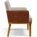 Kit 03 Poltronas Decorativas Base Mel Beatriz W01 Linho Bege Couríssimo Camel - Lyam Decor