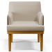 Kit 03 Poltronas Decorativas Base Mel Beatriz W01 Linho Bege Couríssimo Marrom - Lyam Decor