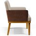 Kit 03 Poltronas Decorativas Base Mel Beatriz W01 Linho Bege Couríssimo Marrom - Lyam Decor