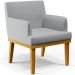 Kit 03 Poltronas Decorativas Para Sala De Estar Base Mel Beatriz W01 Linho Cinza - Lyam Decor