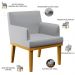 Kit 03 Poltronas Decorativas Para Sala De Estar Base Mel Beatriz W01 Linho Cinza - Lyam Decor