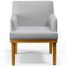 Kit 03 Poltronas Decorativas Para Sala De Estar Base Mel Beatriz W01 Linho Cinza - Lyam Decor