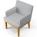 Kit 03 Poltronas Decorativas Para Sala De Estar Base Mel Beatriz W01 Linho Cinza - Lyam Decor
