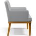 Kit 03 Poltronas Decorativas Para Sala De Estar Base Mel Beatriz W01 Linho Cinza - Lyam Decor
