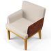 Kit 03 Poltronas Decorativas Para Sala Estar Beatriz W01 Linho Cru Couríssimo Camel - Lyam Decor