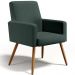 Kit 03 Poltronas Decorativas Para Sala Estar Maria W01 Pés Palito Linho Verde Musgo - Lyam Decor