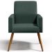 Kit 03 Poltronas Decorativas Para Sala Estar Maria W01 Pés Palito Linho Verde Musgo - Lyam Decor