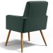 Kit 03 Poltronas Decorativas Para Sala Estar Maria W01 Pés Palito Linho Verde Musgo - Lyam Decor
